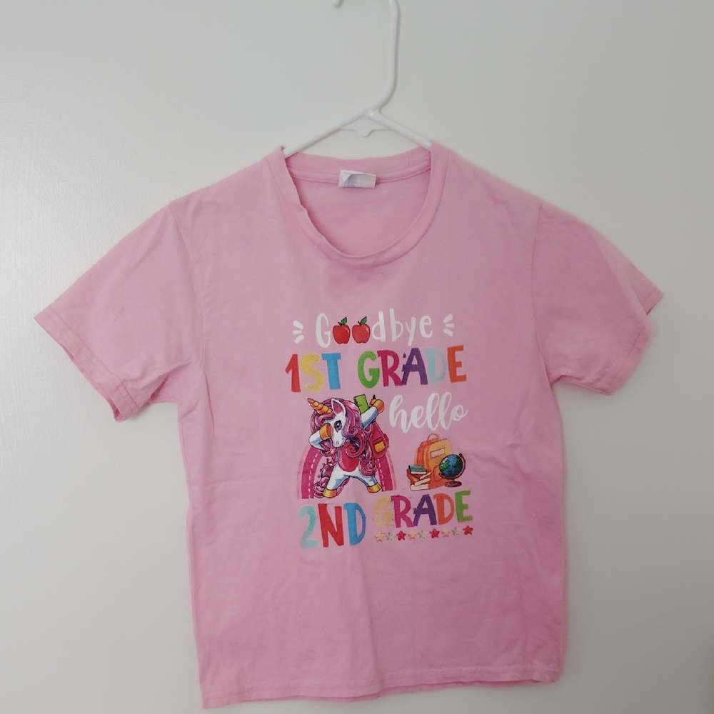 Pink Kids T-Shirt with Unicorn Print Size 7/8